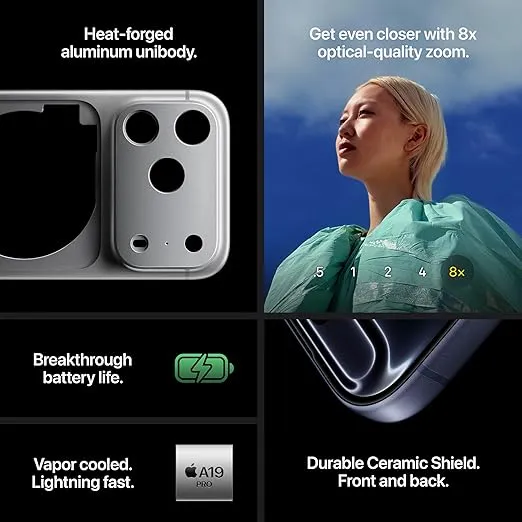 Apple iPhone 17 Pro 256 GB: 6.3-inch Display with ProMotion up to 120Hz, A19 Pro Chip, Breakthrough Battery Life, Pro Fusion Camera System with Center Stage Front Camera; Cosmic Orange - TDRA Version 4