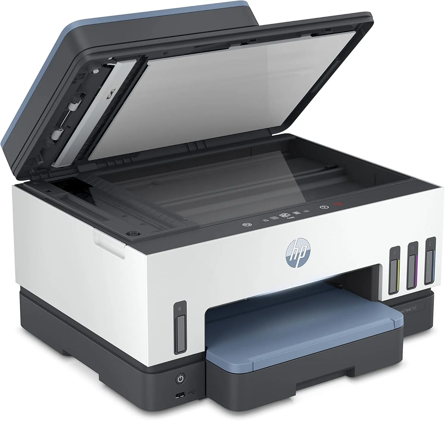 HP | Smart Tank | Touchscreen | Wireless | Print, Copy, Scan, Fax | Automatic Duplex | Print Speed: 15ppm(black) / 9ppm(color) | Up to 18000 black or 8000 color pages included | ST795 | UAE Version