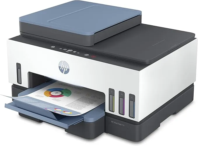 HP | Smart Tank | Touchscreen | Wireless | Print, Copy, Scan, Fax | Automatic Duplex | Print Speed: 15ppm(black) / 9ppm(color) | Up to 18000 black or 8000 color pages included | ST795 | UAE Version 4