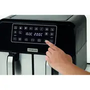 KENWOOD Digital Twin Air Fryer 1.7KG+1.7KG 4L+4L XXXL Capacity with DualZone Technology & Dual Frying Baskets for Frying, Grilling, Broiling, Roasting, Baking, Toasting & Reheating HFP70.000BK Black