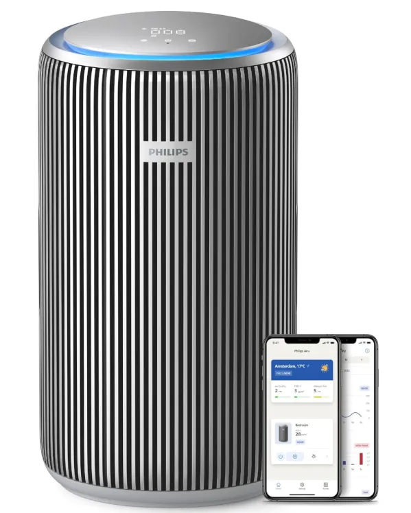Philips Smart Air Purifier PureProtect 4200 Series - Rooms up to 156 m2, HEPA, Active Carbon, 5 Speeds, Sleep Mode, Child Lock, Connected to Air+App, Supernova Silver - AC4220/12