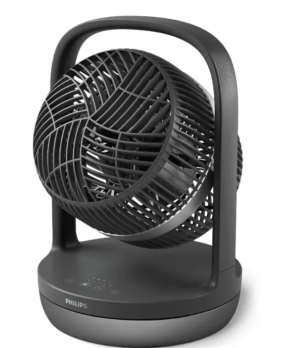 Philips Table Fan 3000 Series - Fan Airflow 738 m³/h, 22cm Head Diameter, 180° Tiltable & Oscillating, 3 Speeds, Sleep Mode, Compact, Black - CX3050/01