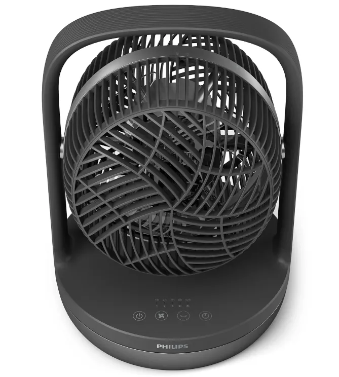 Philips Table Fan 3000 Series - Fan Airflow 738 m³/h, 22cm Head Diameter, 180° Tiltable & Oscillating, 3 Speeds, Sleep Mode, Compact, Black - CX3050/01