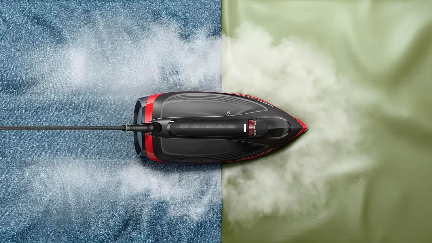 Philips Steam Iron 6000 Series - 2800W, 50g/min Continuous Steam, 220g Steam Boost, SteamGlide Plus Soleplate, 300ml Water Capacity, Black/Red - DST6130/46 3