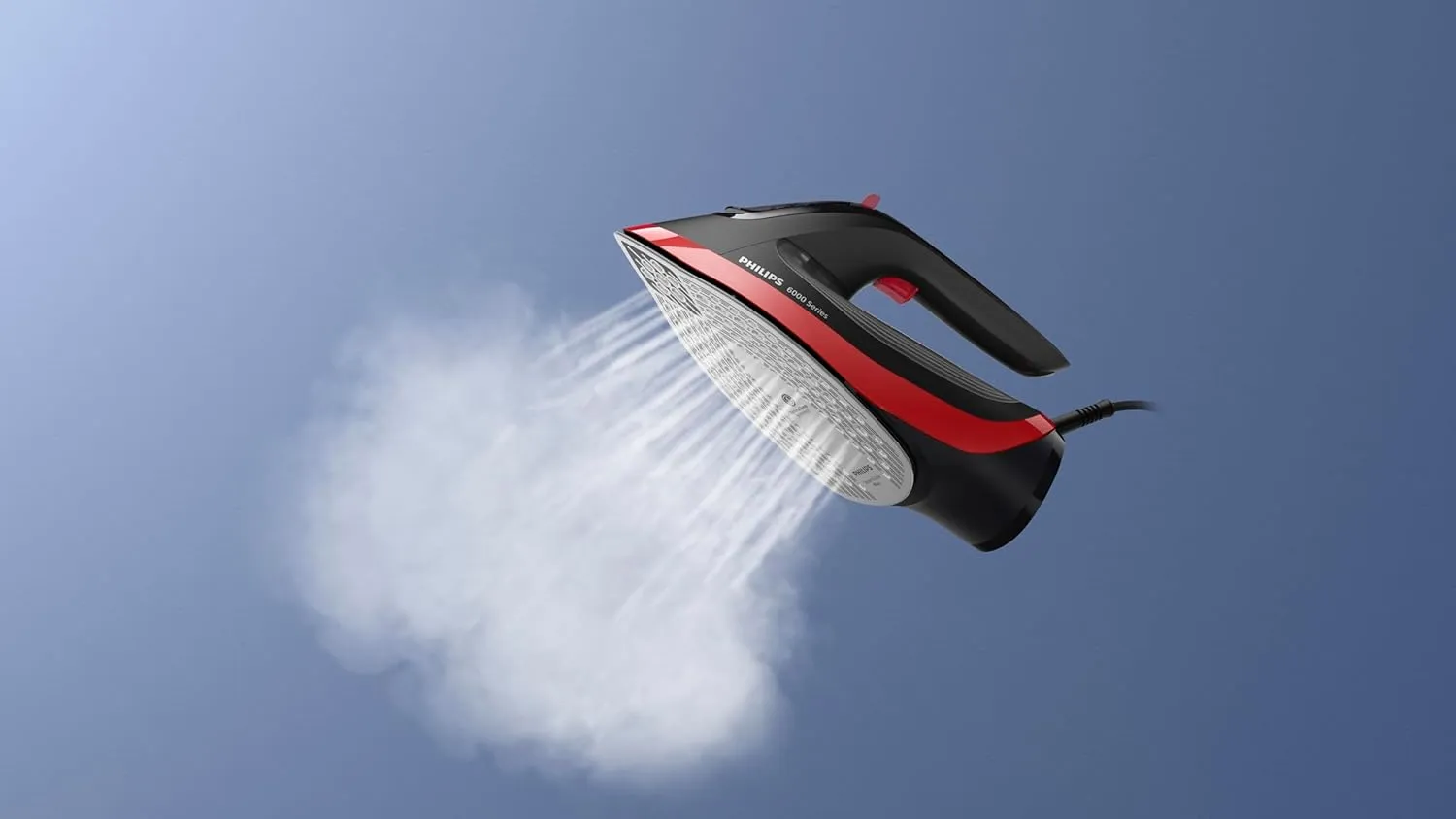 Philips Steam Iron 6000 Series - 2800W, 50g/min Continuous Steam, 220g Steam Boost, SteamGlide Plus Soleplate, 300ml Water Capacity, Black/Red - DST6130/46 4