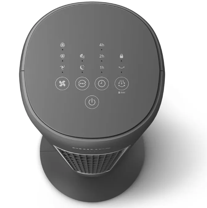 Philips Tower Fan 5000 Series - 40W, 3 Speeds, Sleep Mode, Armotherapy Diffuser, Remote Controller, Child Lock, Slim Design, Dark Grey - CX5535/11 4