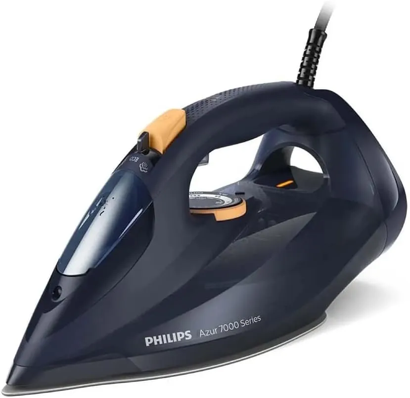 Philips 7000 Series HV Steam Iron - 3000W, 250 g steam boost, Safety auto-off, SteamGlide Elite soleplate - DST7060/26 Blue/Yellow