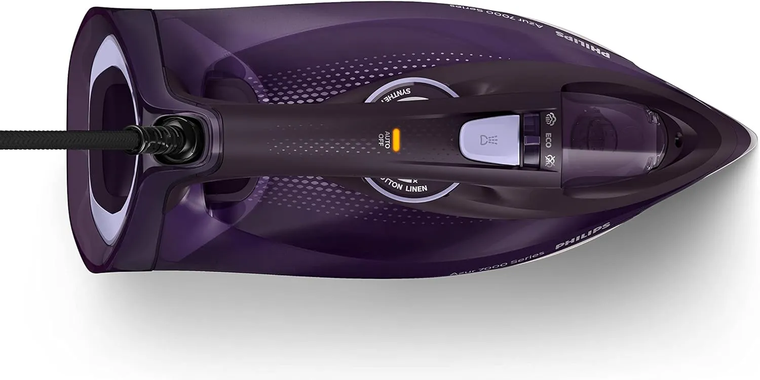 Philips 7000 Series HV Steam Iron - 2800 W, Dark Purple, 250 g Steam Boost, Safety Auto-off - DST7051/36
