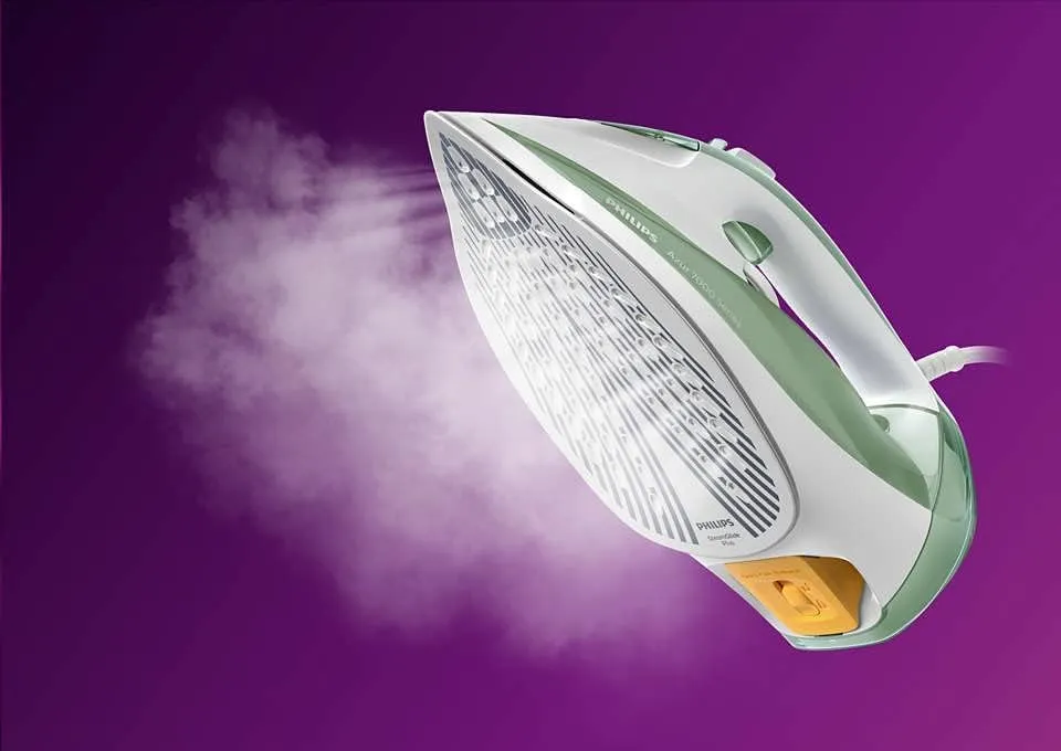 Philips 7000 Series HV Steam Iron - 2600W, SteamGlide Plus Soleplate, 220 g Steam Boost, 45 g Continuous Steam - DST7012/76 Desert Green/Grey