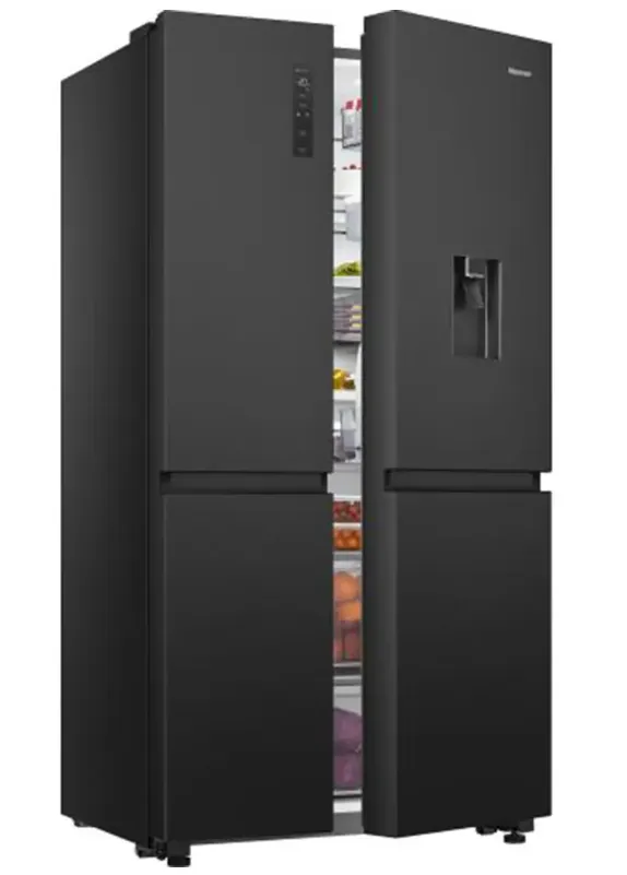 HISENSE PureFlat American-Style Smart Fridge Freezer, Touch Eelectronic Control Black Stainless Steel RS840N4WFE 3