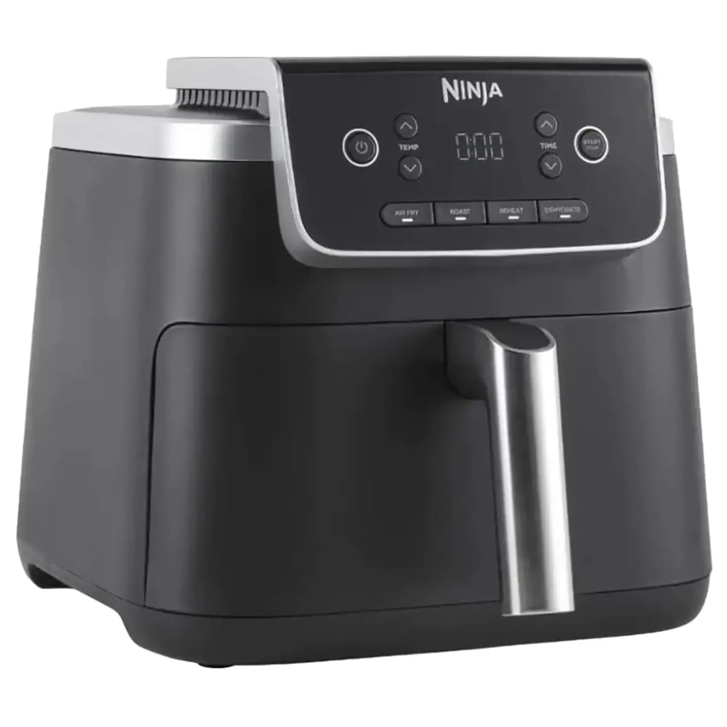 Ninja Air Fryer PRO 4.7L, Single Tray, 4-in-1, Air Fryer, Roasting, Warming, Drying, For 1-2 Servings, Digital, For Frozen Food, Nonstick Tray & Basket, 2000W, Black AF140EU