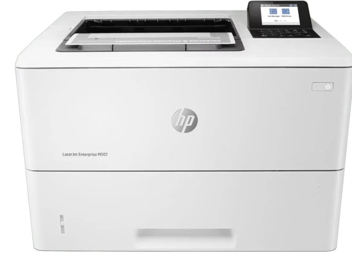 HP LaserJet Enterprise M507dn Monochrome Printer with built-in Ethernet & 2-sided printing (1PV87A) White