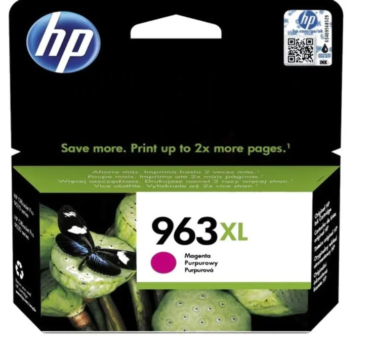 HP 963XL High Yield Magenta Original Ink Cartridge|Magenta|1600 pages|HP OfficeJet Pro 9010, 9013, 9020, 9023|3JA28AE.