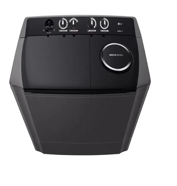 LG Twin Tub Wind Jet Dry 3 Wash Programs Washing Machine, 14 kg Capacity, Black - P2061NT 2