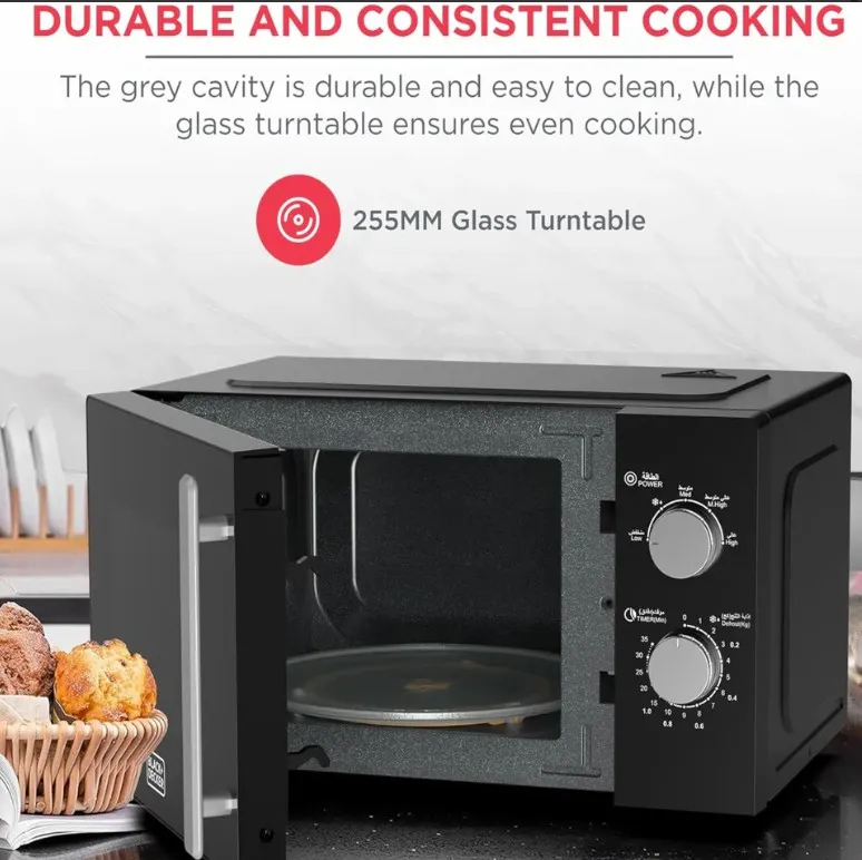 BLACK+DECKER MZ2005P-B5 20 Liter Microwave Oven with Defrost Function & Adjustable Power Levels – Black 4