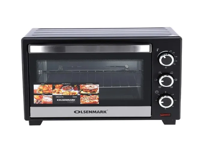 Olsenmark 24 L Electric Oven- OMO2277 With Rotisserie Function Perfect for Grilling, Toasting and Roasting 6 Stages Heating & Temperature 100-250-Degrees Celsius 60 Minute Timer with Bell