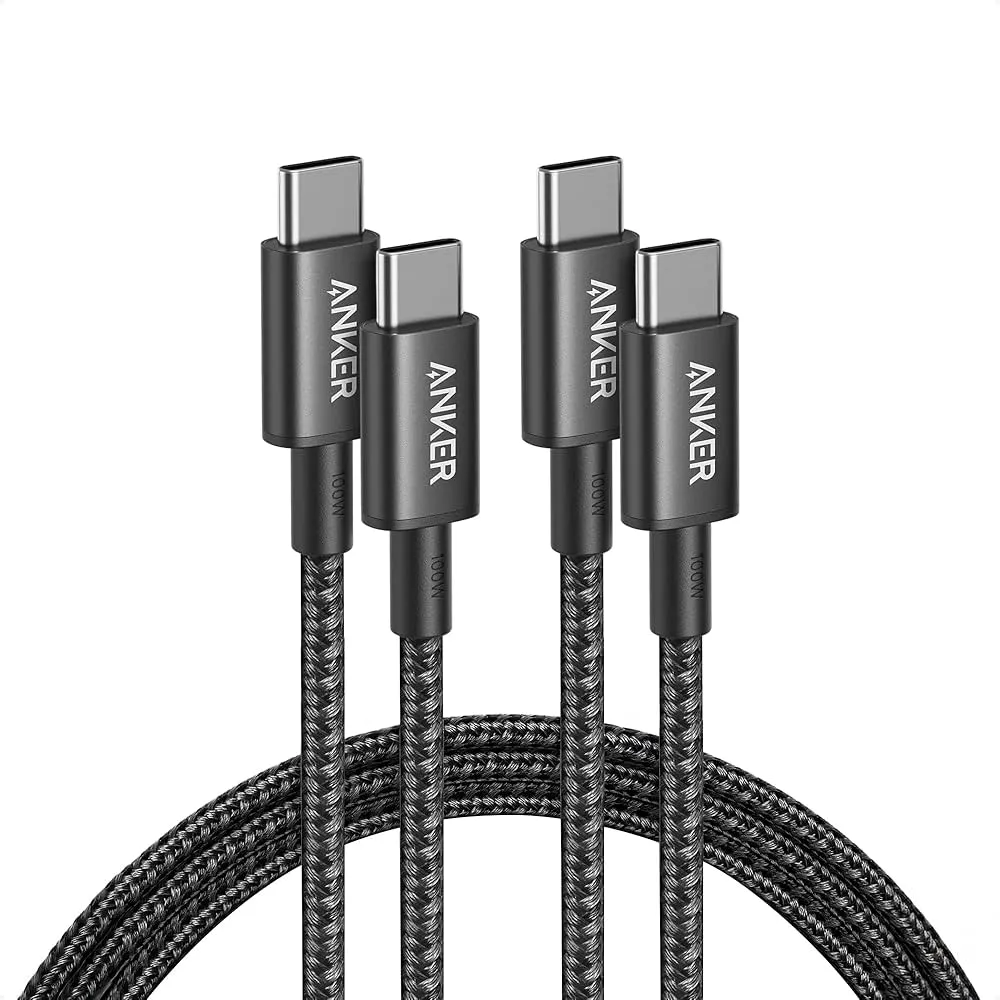 Anker USB C to USB C Cable, Type C 60W Fast Charging Cable (6FT, 2Pack) for iPhone 17/16 Series, iPad Mini 6 and More (USB 2.0, Black)