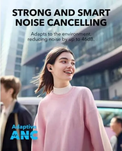 soundcore A30i by Anker, Noise Cancelling Earbuds, Lipstick-Shaped Stylish Design, Tiny, Lightweight Comfort, Smart Noise Cancelling, Clear Sound, IP54, Wireless Earbuds, Bluetooth 5.4 3