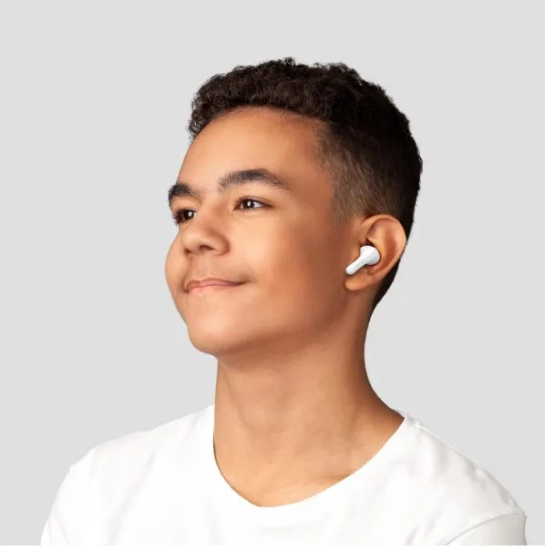 Belkin SoundForm Rhythm True Wireless Earbuds with Built-in Microphone, USB-C Fast Charging, 28H Battery Life, IPX5 Water Resistance - Bluetooth Earbuds for iPhone, iPad, Galaxy, Pixel & More - White