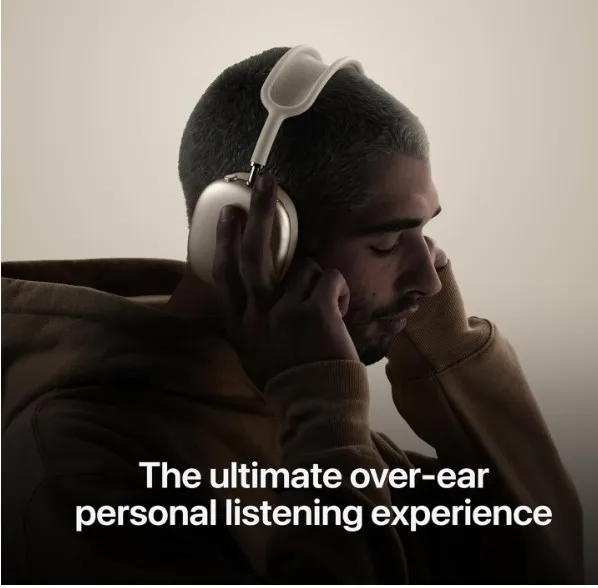 Apple AirPods Max Wireless Over-Ear Headphones, Pro-Level Active Noise Cancellation, Transparency Mode, Personalized Spatial Audio, USB-C Charging, Bluetooth Headphones for iPhone – Starlight ​​​​​​​ 4