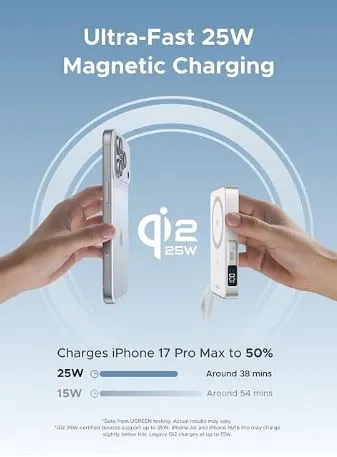 UGREEN MagFlow Qi2 10,000mAh Power Bank 2