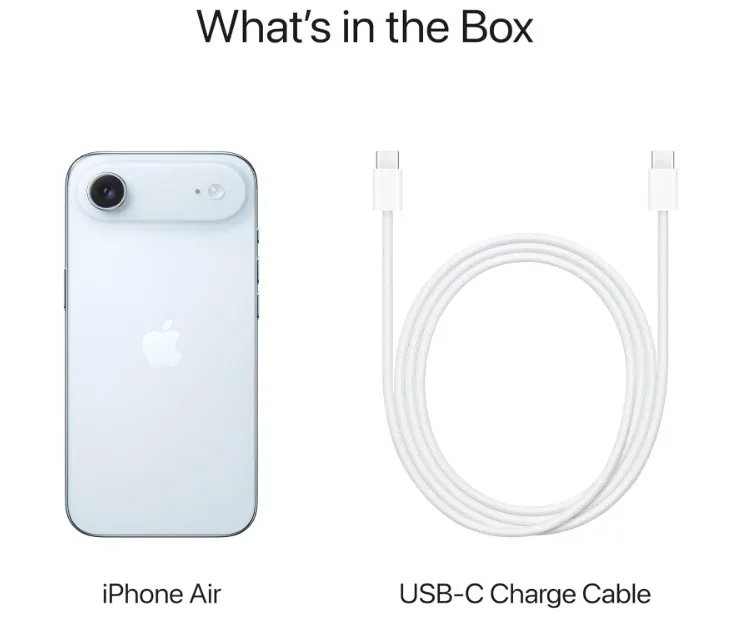 Apple iPhone Air 512 GB: Thinnest iPhone Ever, 6.5-inch Display with ProMotion up to 120Hz, Powerful A19 Pro Chip, Center Stage Front Camera, All-Day Battery Life; Sky Blue - TDRA Version 5
