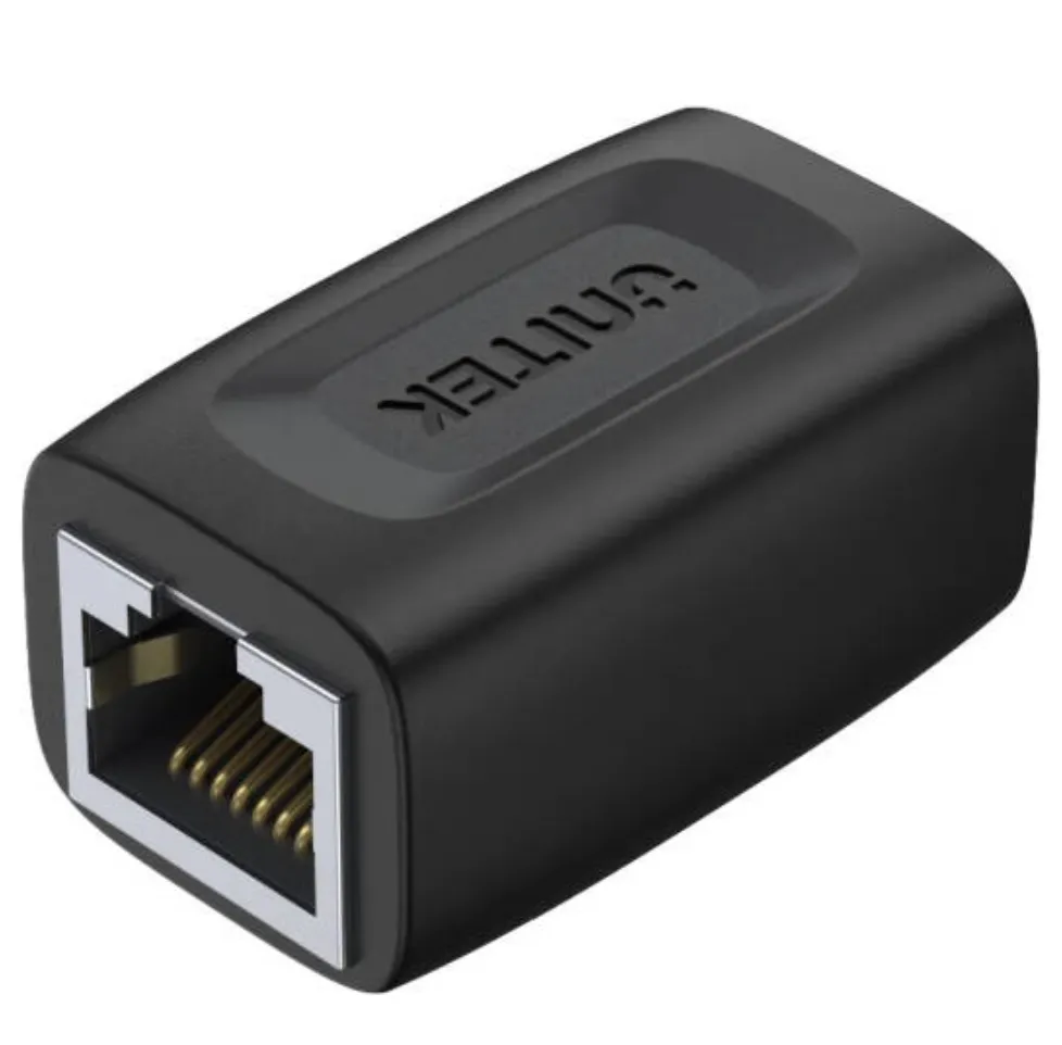 Unitek RJ45 Coupler Ethernet Connector, Up to 1000Mbps Speed, Up to 100 Meters Extension, TPE Material, Black | A1026BK