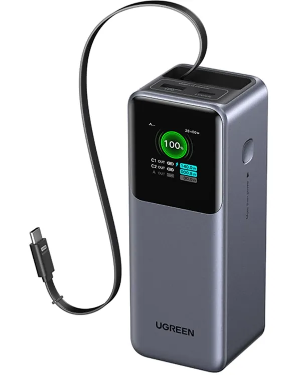 UGREEN PB726-55987B 165W Power Bank with Retractable Cable