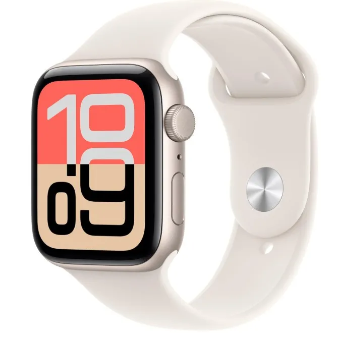 Apple Watch SE 3 GPS 40mm Smartwatch with Starlight Aluminium Case with Starlight Sport Band M/L. Fitness and Sleep Trackers, Heart Rate Monitor, Always-On Display, Water Resistant