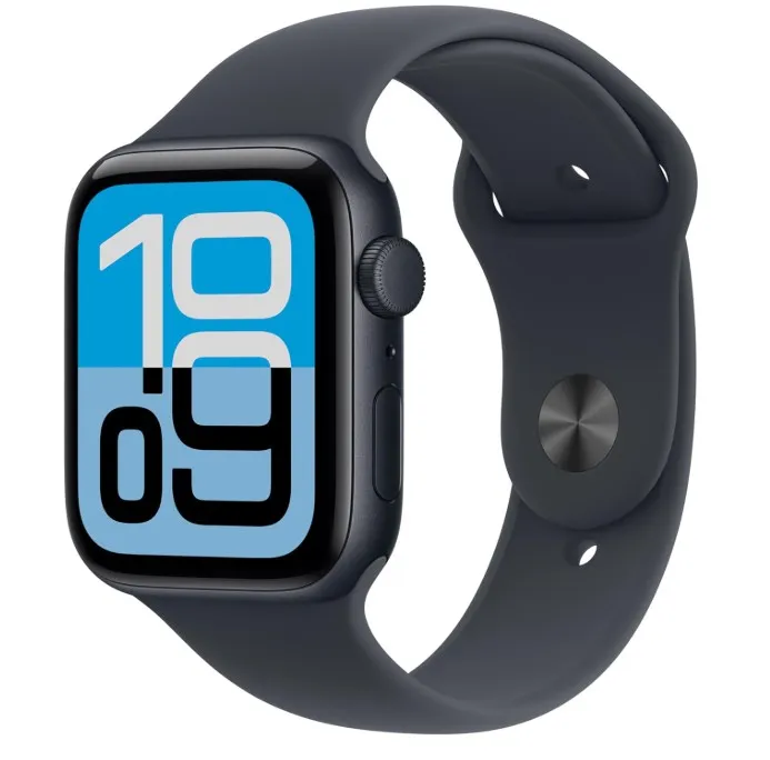 Apple Watch SE 3 GPS, 44mm Midnight Aluminum Case with Midnight Sport Band – M/L