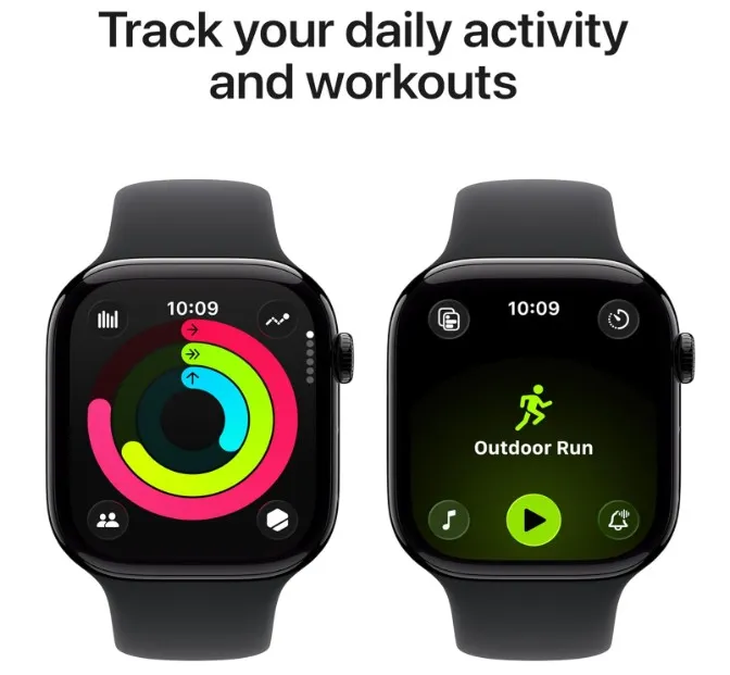 Apple Watch Series 11 GPS 46mm Smartwatch with Jet Black Aluminium Case with Black Sport Band S/M. Sleep Score, Fitness Tracker, Health Monitoring, Always-On Display, Water Resistant 3