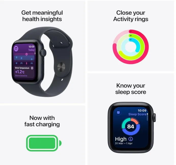 Apple Watch Series 11 GPS 46mm Smartwatch with Jet Black Aluminium Case with Black Sport Band S/M. Sleep Score, Fitness Tracker, Health Monitoring, Always-On Display, Water Resistant