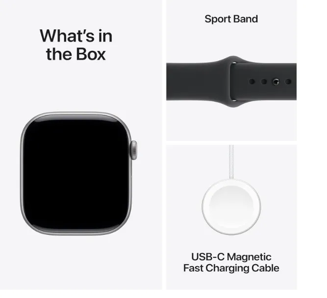 Apple Watch Series 11 GPS 46mm Smartwatch with Space Grey Aluminium Case with Black Sport Band M/L. Sleep Score, Fitness Tracker, Health Monitoring, Always-On Display, Water Resistant 5