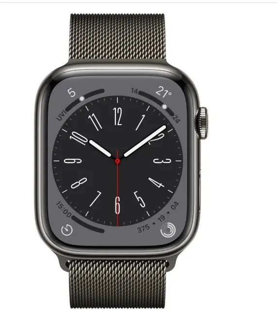 Apple Watch Series 8 GPS + Cellular 41mm Graphite Stainless Steel Case with Graphite Milanese Loop