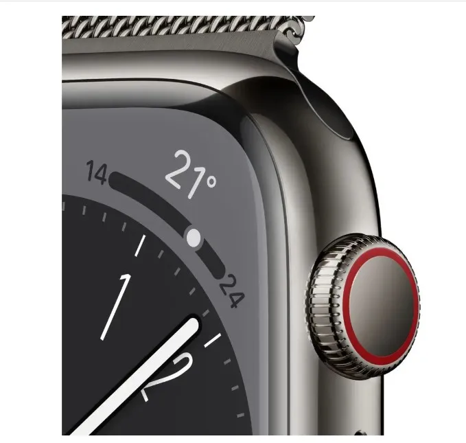 Apple Watch Series 8 GPS + Cellular 41mm Graphite Stainless Steel Case with Graphite Milanese Loop 3