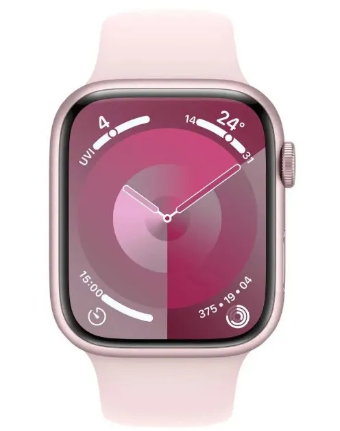 Apple Watch Series 9 GPS + Cellular 45mm Pink Aluminum Case with Light Pink Sport Band M/L – Middle East Version