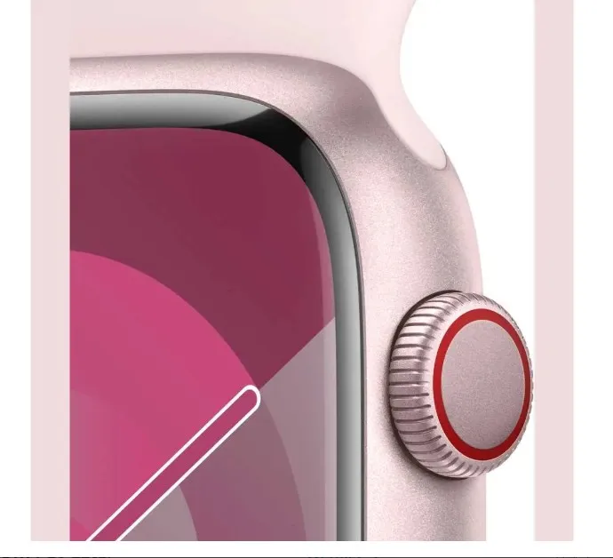 Apple Watch Series 9 GPS + Cellular 45mm Pink Aluminum Case with Light Pink Sport Band M/L – Middle East Version 3