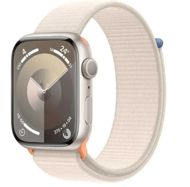 Apple Watch Series 9 GPS 45mm Starlight Aluminum Case with Starlight Sport Loop