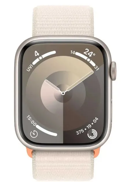Apple Watch Series 9 GPS 45mm Starlight Aluminum Case with Starlight Sport Loop