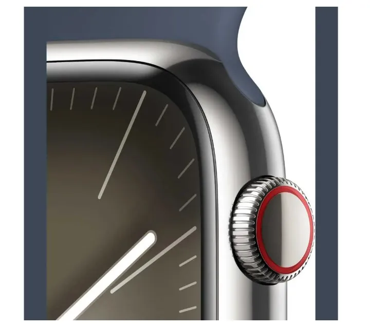 Apple Watch Series 9 GPS + Cellular 41mm Silver Stainless Steel Case with Storm Blue Sport Band M/L – Middle East Version 3