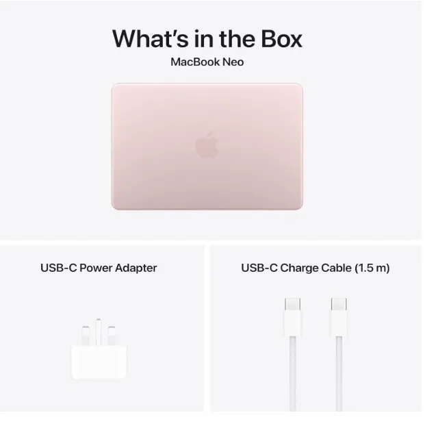 Apple 2026 MacBook Neo 13-inch Laptop with A18 Pro chip: Built for AI and Apple Intelligence, Liquid Retina Display, 8GB Unified Memory, 256GB SSD Storage; Blush; Arabic 5