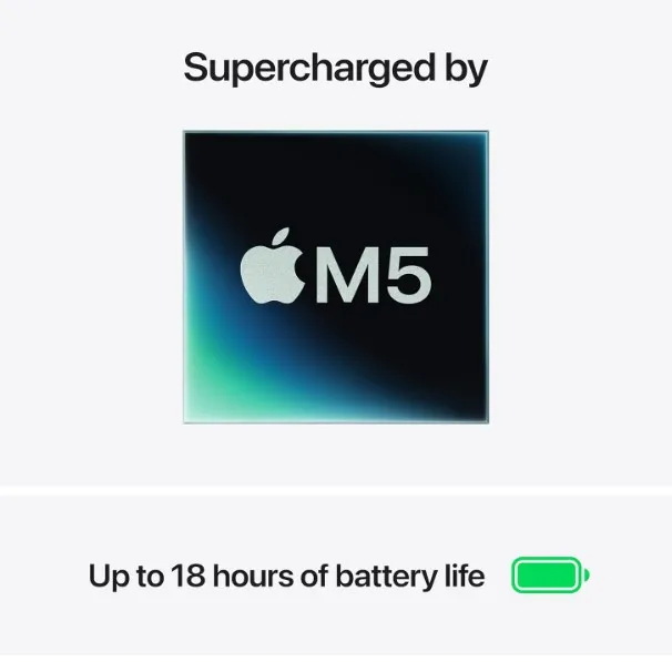 Apple 2026 MacBook Air 13-inch Laptop with M5 chip: AI and Apple Intelligence, 13.6-inch Liquid Retina Display, 16GB Unified Memory, 512GB SSD Storage, 12MP Center Stage Camera; ;Arabic