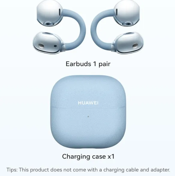 HUAWEI FreeClip 2 Open-Ear Clip-On Earbuds, C-bridge design, Lightweight, 38H Battery, Fast Charge, Dual Driver, IP57 Waterproof & dust proof, Touch & Head-motion control, iOS & Android, Blue 4