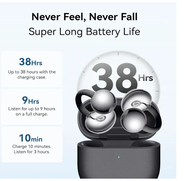 HUAWEI FreeClip 2 Open-Ear Clip-On Earbuds, C-bridge design, Lightweight, 38H Battery, Fast Charge, Dual Driver, IP57 Waterproof & dustproof, Touch & Head-motion control, iOS & Android, Rose Gold 3