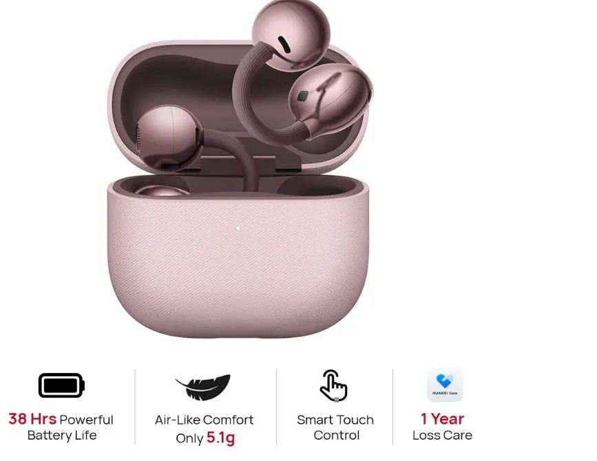 HUAWEI FreeClip 2 Open-Ear Clip-On Earbuds, C-bridge design, Lightweight, 38H Battery, Fast Charge, Dual Driver, IP57 Waterproof & dustproof, Touch & Head-motion control, iOS & Android, Berry Purple 2