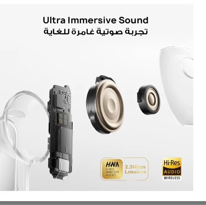 Huawei Freebuds Pro 5, Dual Driver Ultra-Immersive Sound, 38hrs Battery Life, AI Noise Cancellation (220% Improvement), Water & Dust Proof (IP 57), Stable & Clear Calls, Perfect Ear Fit. Sand 3