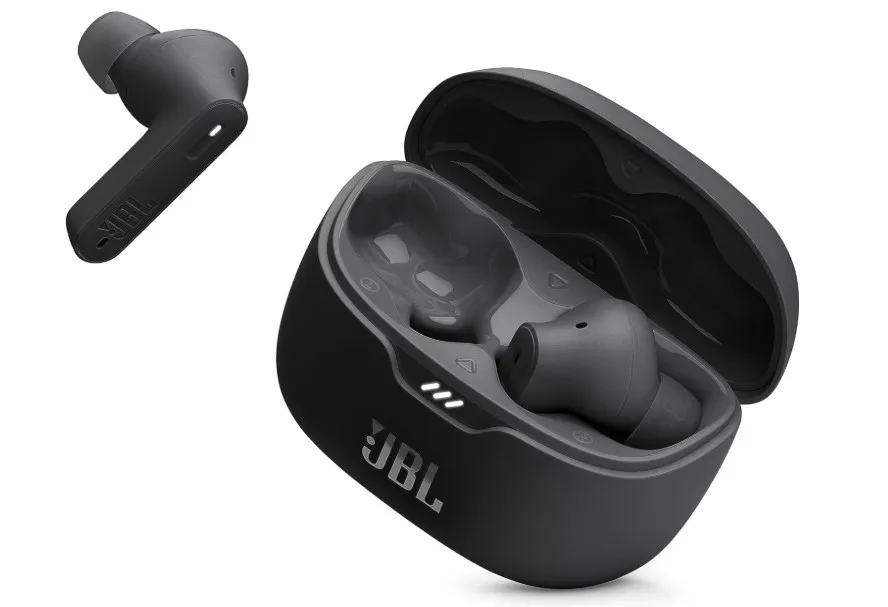JBL Tune Beam True Wireless Noise Cancelling Earbuds, Pure Bass Sound, Bluetooth 5.3, Smart Ambient, 4-Mics Technology, VoiceAware, 48H Battery, Water and Dust Resistant - Black, JBLTBEAMBLK