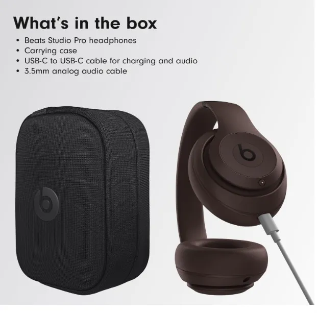 Beats Studio Pro - Wireless Bluetooth Noise Cancelling Headphones - Personalized Spatial Audio, USB-C Lossless Audio, Apple & Android Compatibility, Up to 40 Hours Battery Life - Deep Brown 4