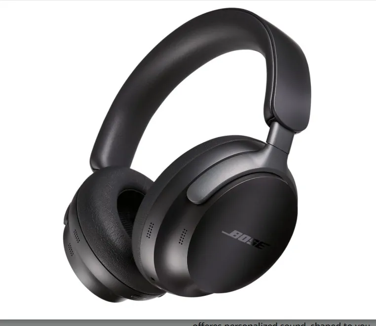 Bose QuietComfort Ultra Wireless Headphones with Spatial Audio, Hybrid Noise-Canceling, CustomTune, Up to 24-Hour Playback, Bose SimpleSync and Spotify Tap, Black