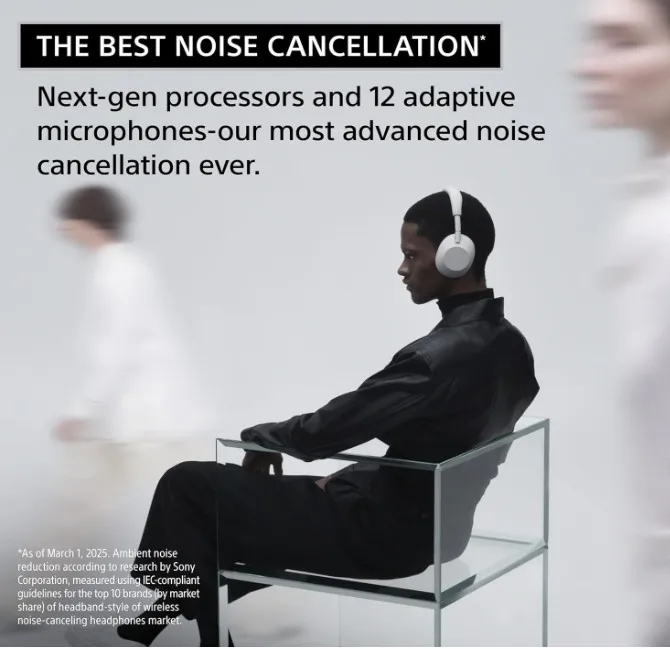 Sony WH-1000XM6 The Best Wireless Noise Canceling Headphones, HD NC Processor QN3, 12 Microphones, Adaptive NC Optimizer, Mastered by Engineers, Studio-Quality, 30-Hour Battery, Silver 3